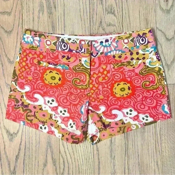 J Crew Women’s Chino Shorts Pink Abstract Nautical Summer 2010 Casual Size 2 - Picture 2 of 11